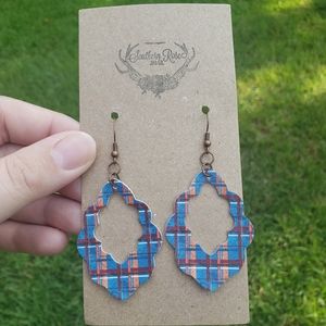 Pumpkin spice flannel scalloped earrongs